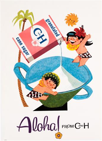 DAVINA (DATES UNKNOWN).  ALOHA! FROM C AND H. Group of 7 posters. 1959. Sizes vary.